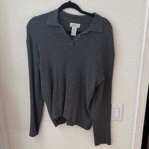 Jones New York Charcoal Button Down Shirt